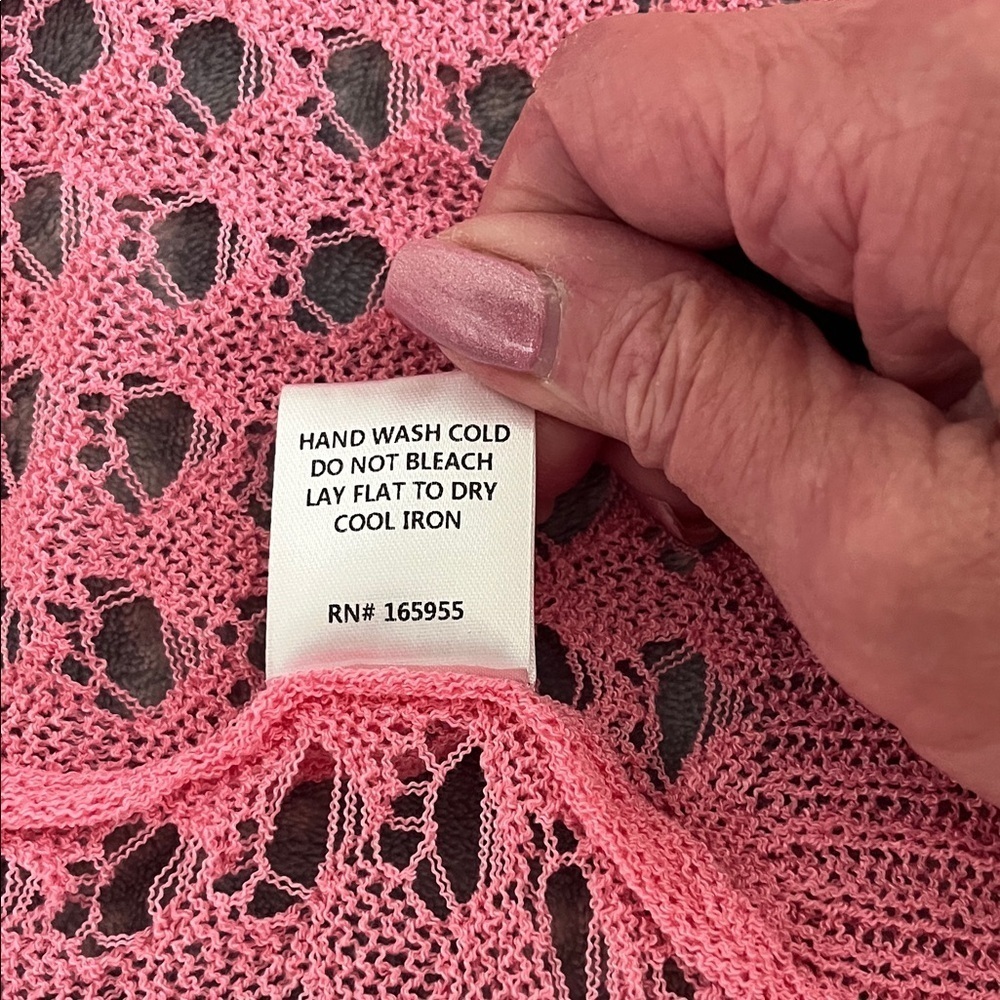 Anniewear Vibrant Pink Open-Knit Cardigan NWT - Picture 7 of 9